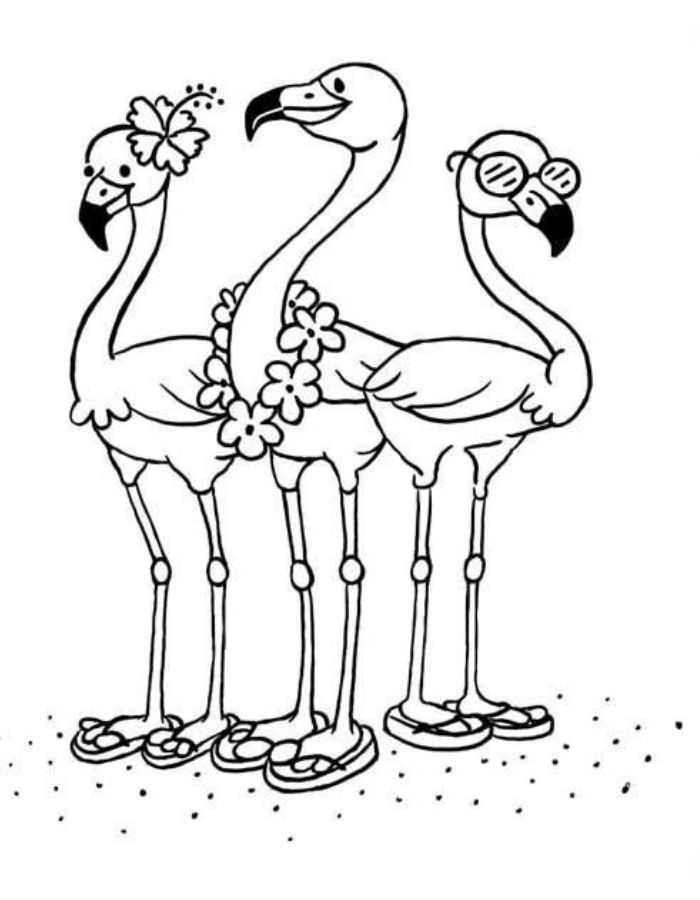 Cartoon Flamingo Coloring Page