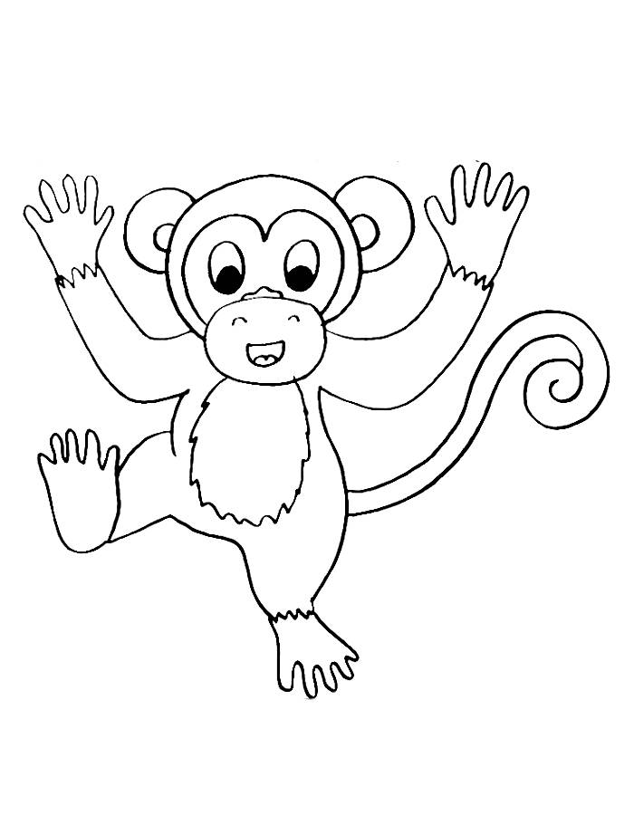 Cartoon Monkey Pictures To Print Coloring Page