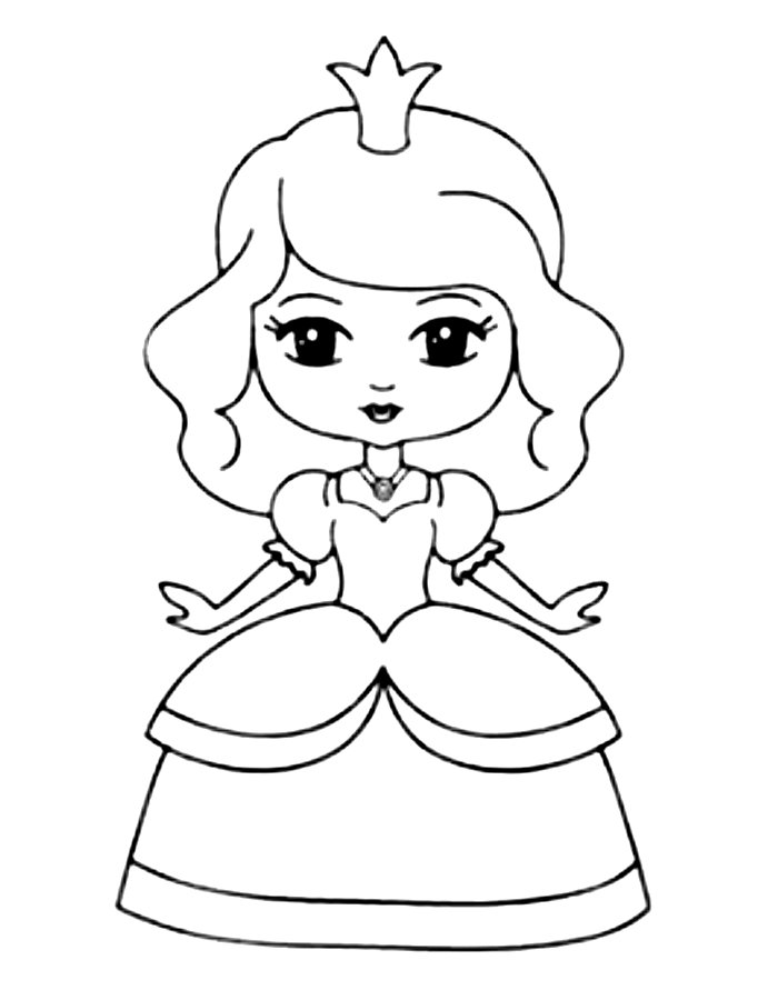 Cartoon Princess Cartoon Princess Coloring Page