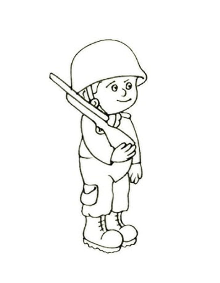 Cartoon Soldier Coloring Page