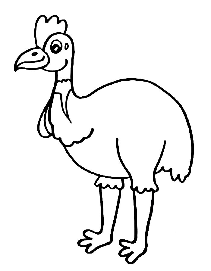 Cassowary Coloring Page