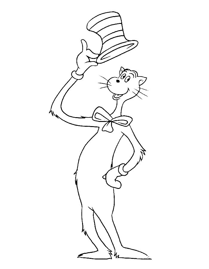 Cat And The Hat Coloring Page