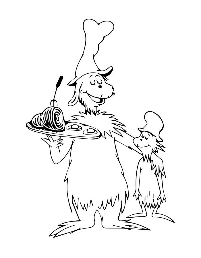 Cat In The Hat Pictures To Color Coloring Page