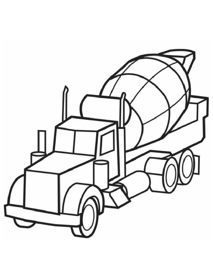 Cement Truck Coloring Page Cement Truck Coloring Page