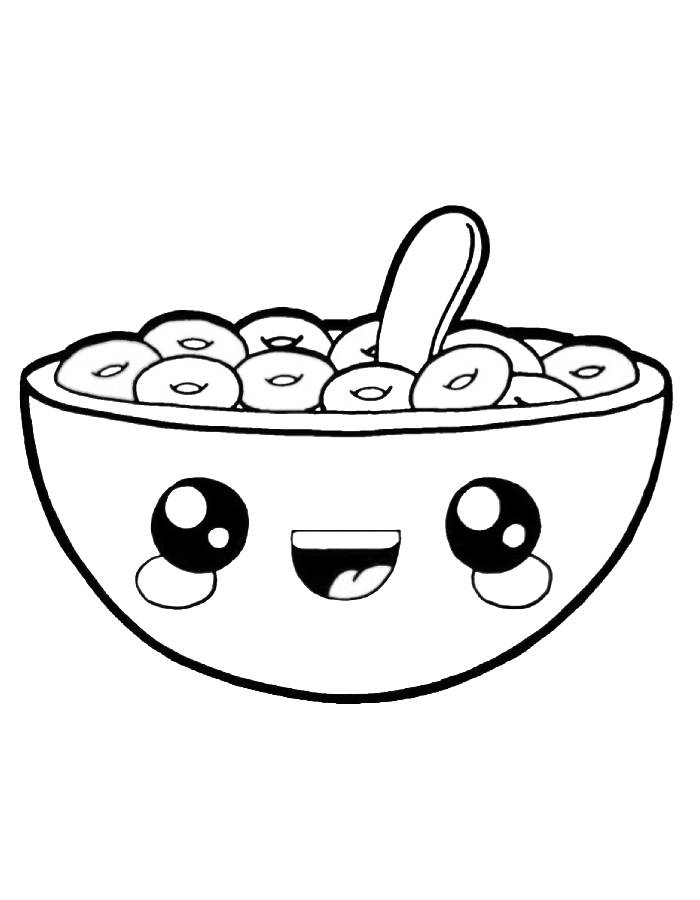 Bowl Of Cereal Coloring Page