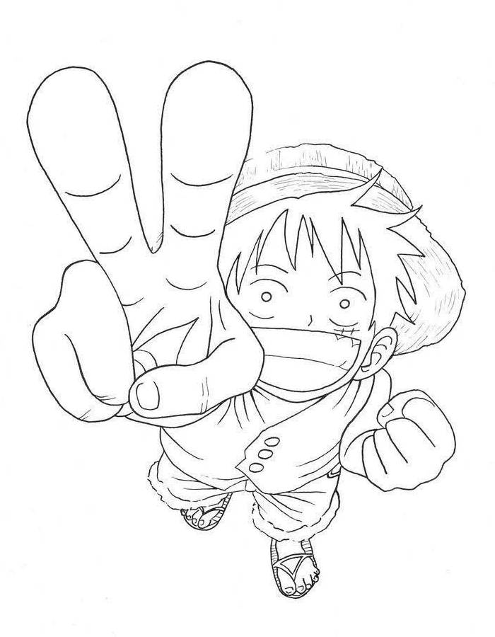 Character Monkey D. Luffy Coloring Page