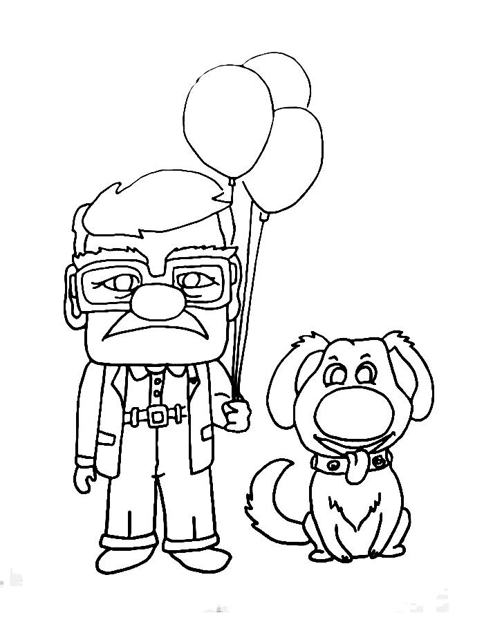 Characters From The Movie 'UP' Coloring Page