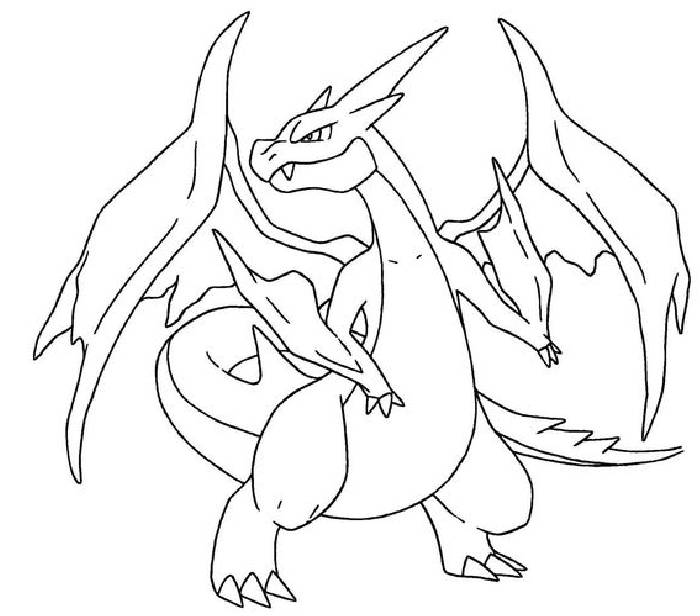Charizard clipart black and white