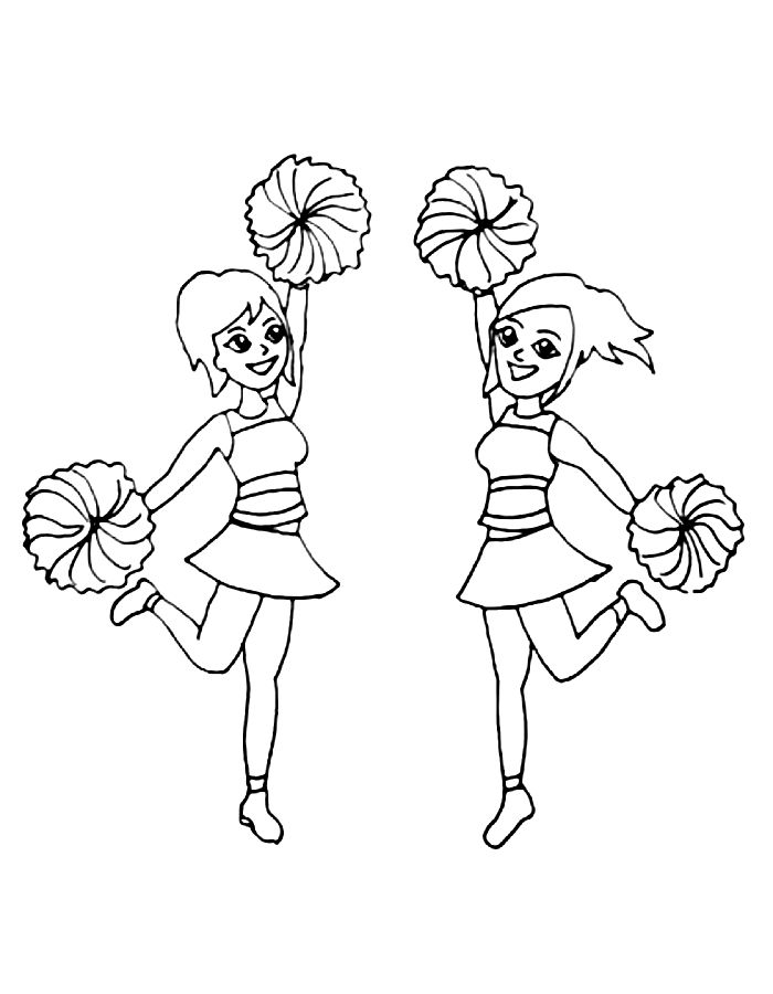 Cheer Girls Coloring Page