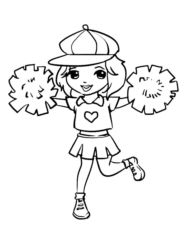 Cheerleader Drawing Coloring Page