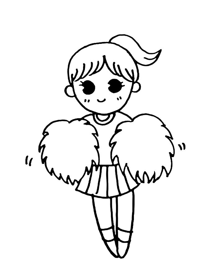 Cheerleader Picture Coloring Page