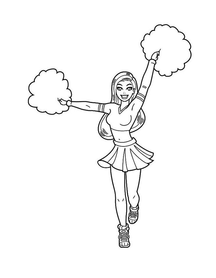 Cheerleader Printable Pdf Coloring Page