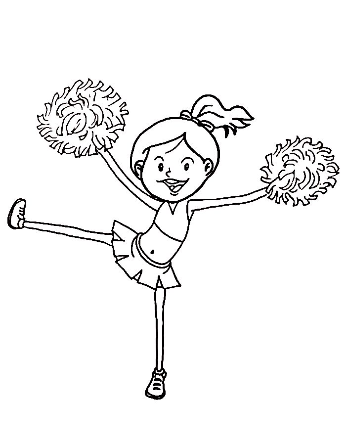 Cheerleading Color Sheets Coloring Page