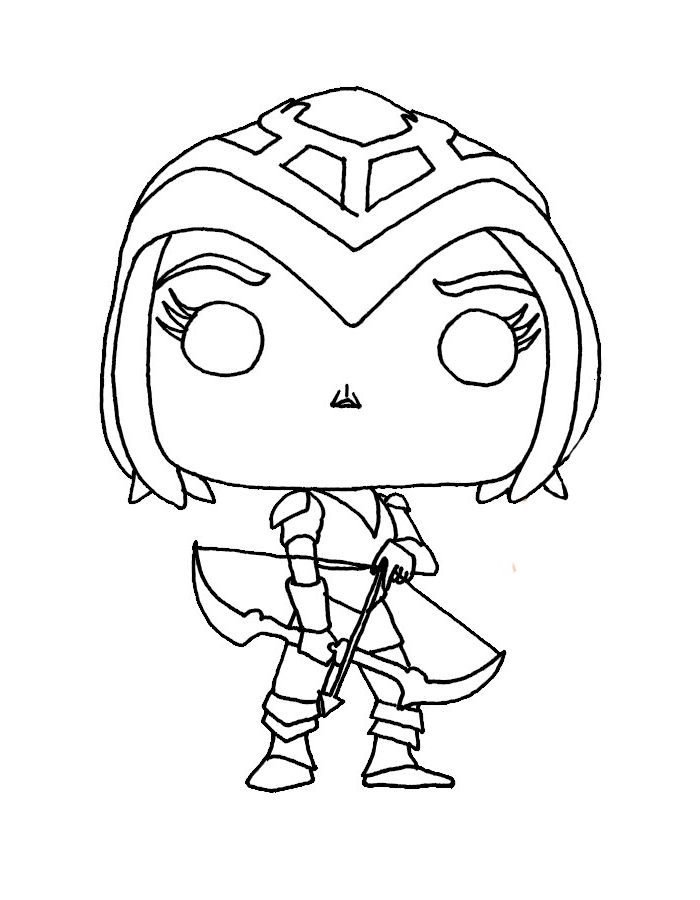 Chibi Ashe League Of Legends Champions Coloring Page