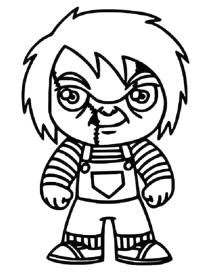 Chibi Horror Coloring Page