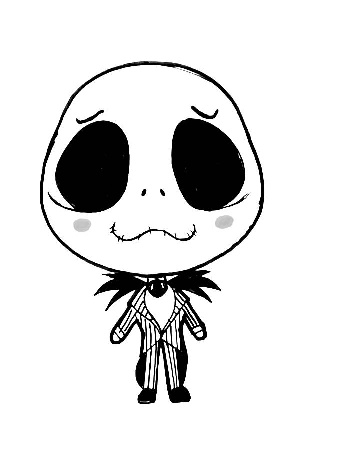 Chibi Jack Skellington Coloring Page