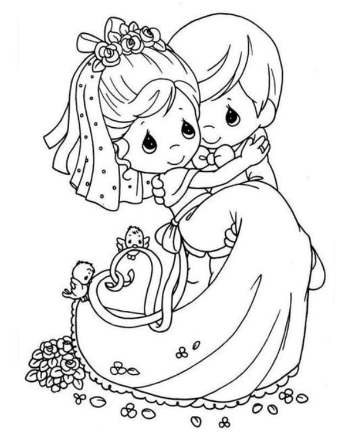 Childrens wedding coloring page