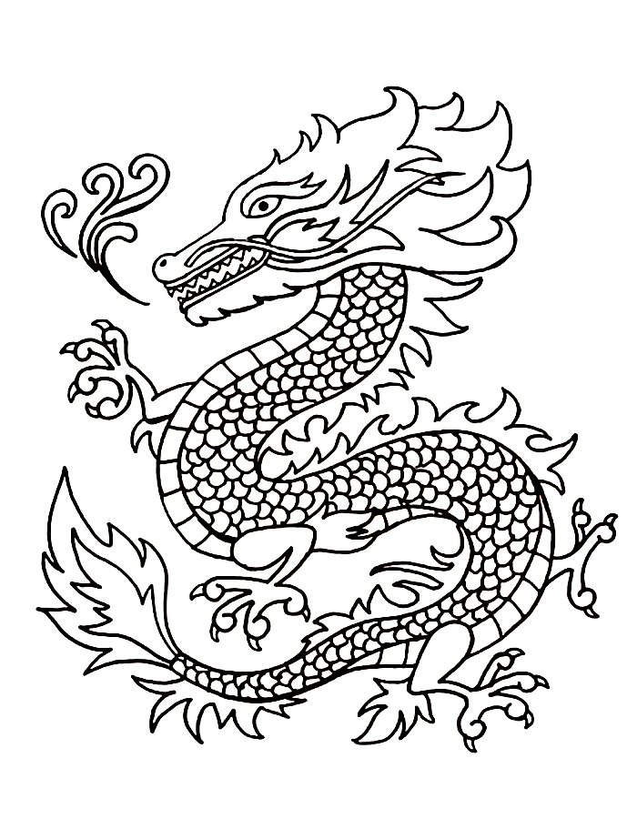 Chinese Dragon Coloring Page