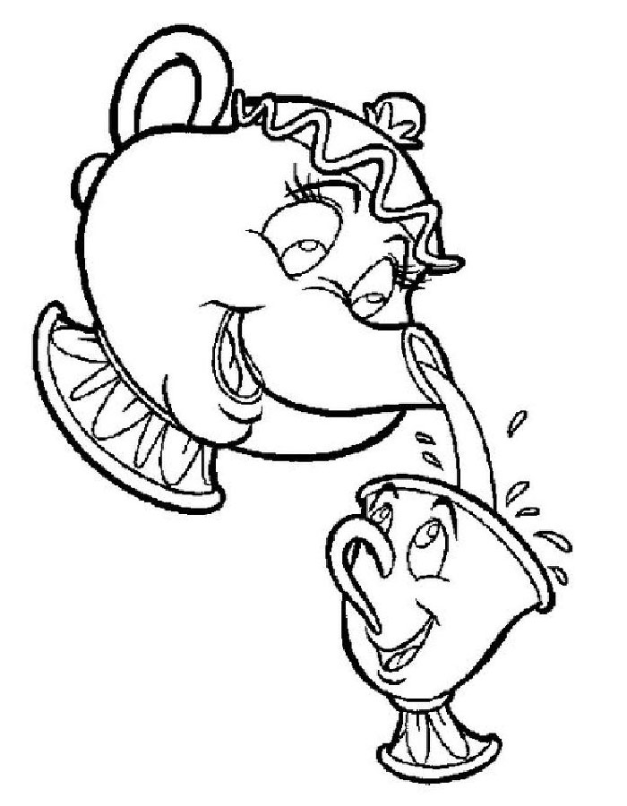 Chip The Teacup Coloring Page