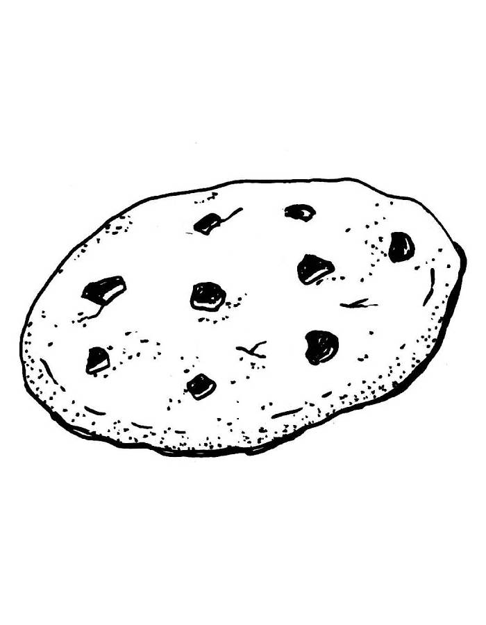 Chocolate Chip Cookie Drawing Coloring Page