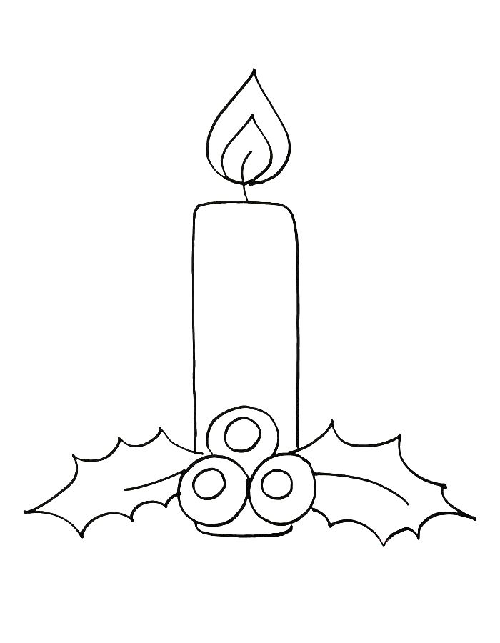 Christmas Candle Coloring Page