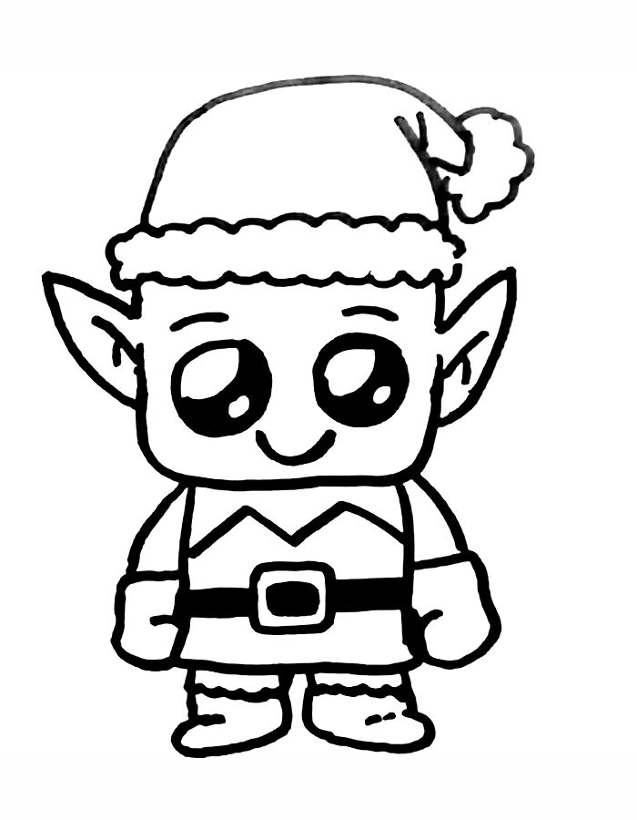 Christmas Elf Pictures To Color Coloring Page