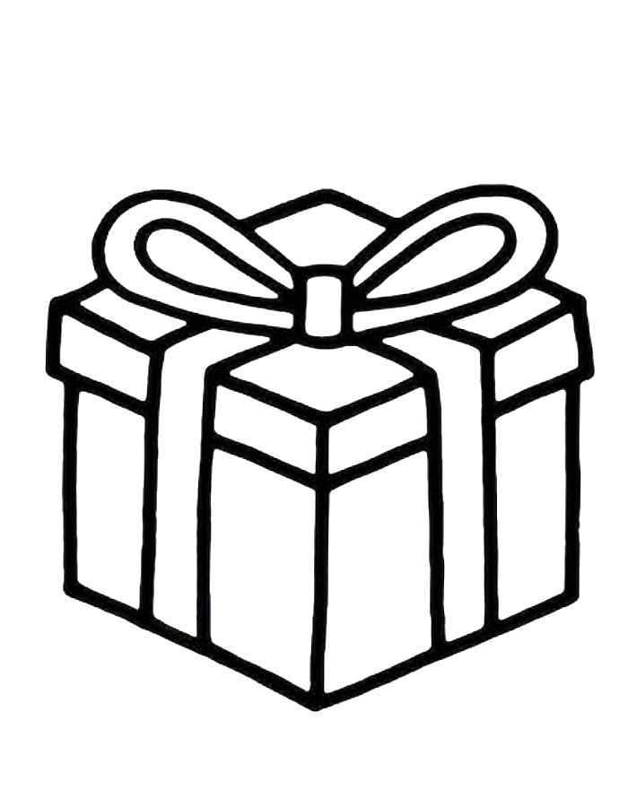 Christmas Gift Box Coloring Page