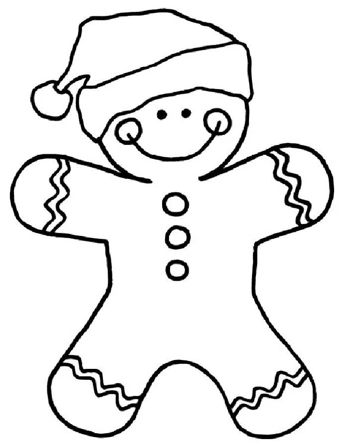 Christmas Gingerbread Man Coloring Page