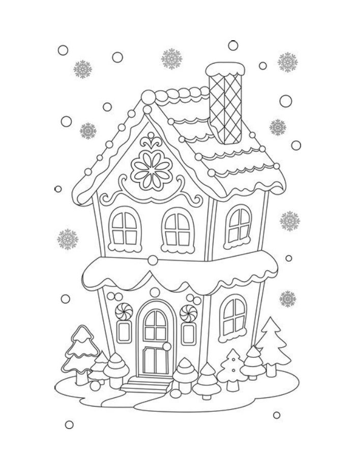 Christmas House Printable Christmas House Printable Coloring Page