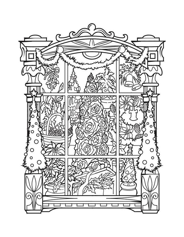 Christmas Mandala For Adults Coloring Page