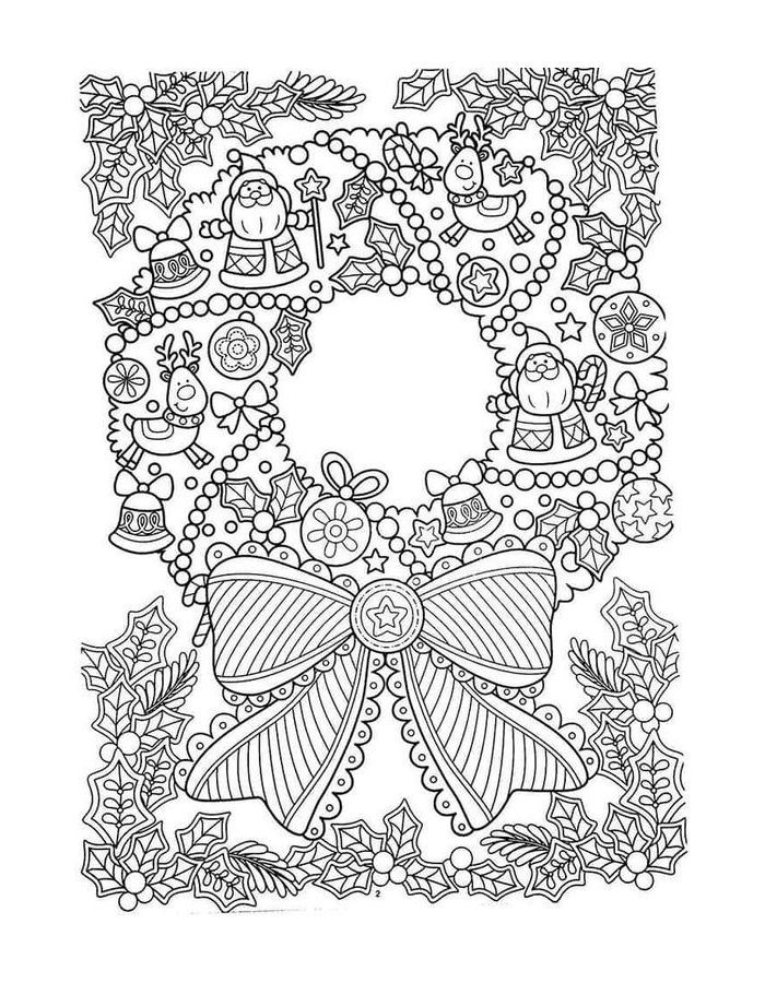 Christmas Mandala Printable Coloring Page