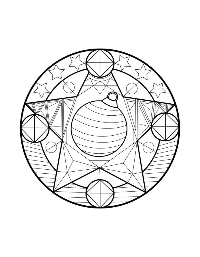 Christmas Mandalas Drawing Coloring Page