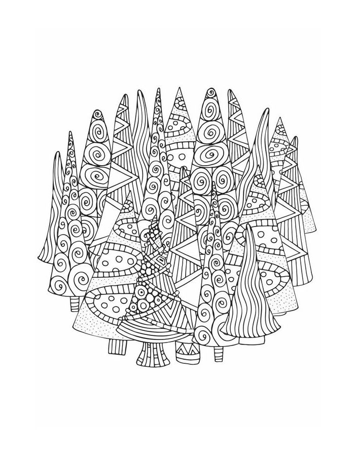 Christmas Mandalas Outline Coloring Page