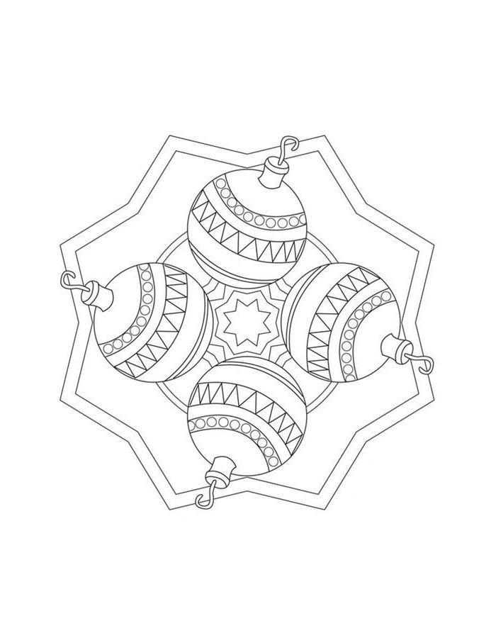 Christmas Mandalas To Print Coloring Page