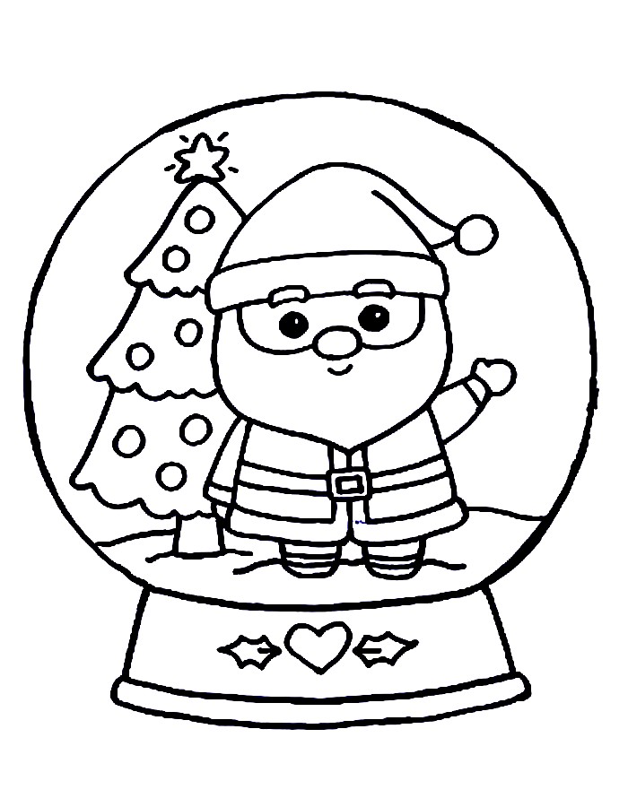 Christmas Snow Globe Coloring Page