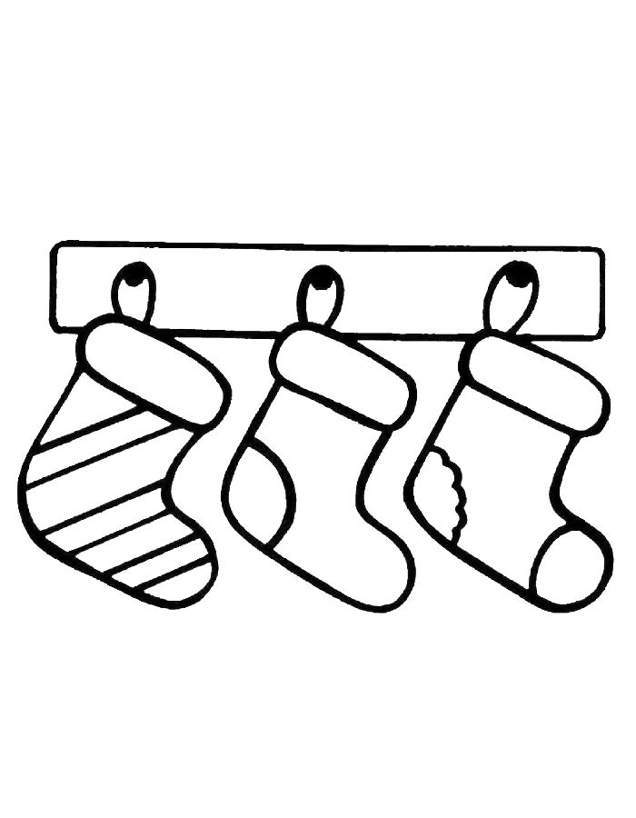 Christmas Stocking Socks Coloring Page