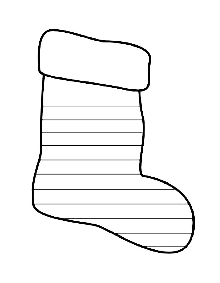 Christmas Stocking Writing Worksheet Coloring Page