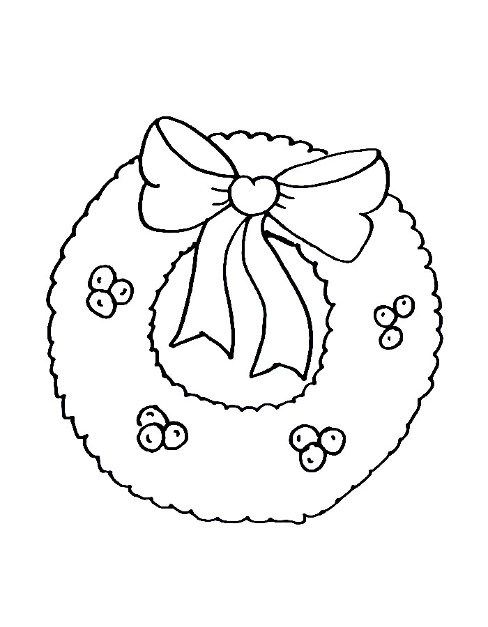 Christmas Wreath Coloring Page