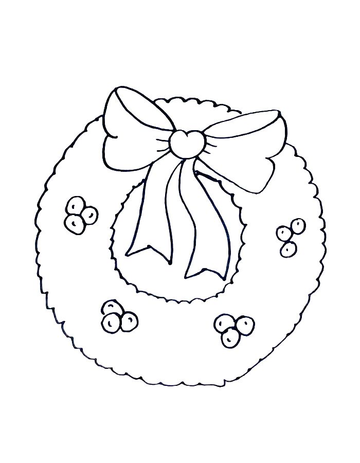 Christmas wreath  coloring page