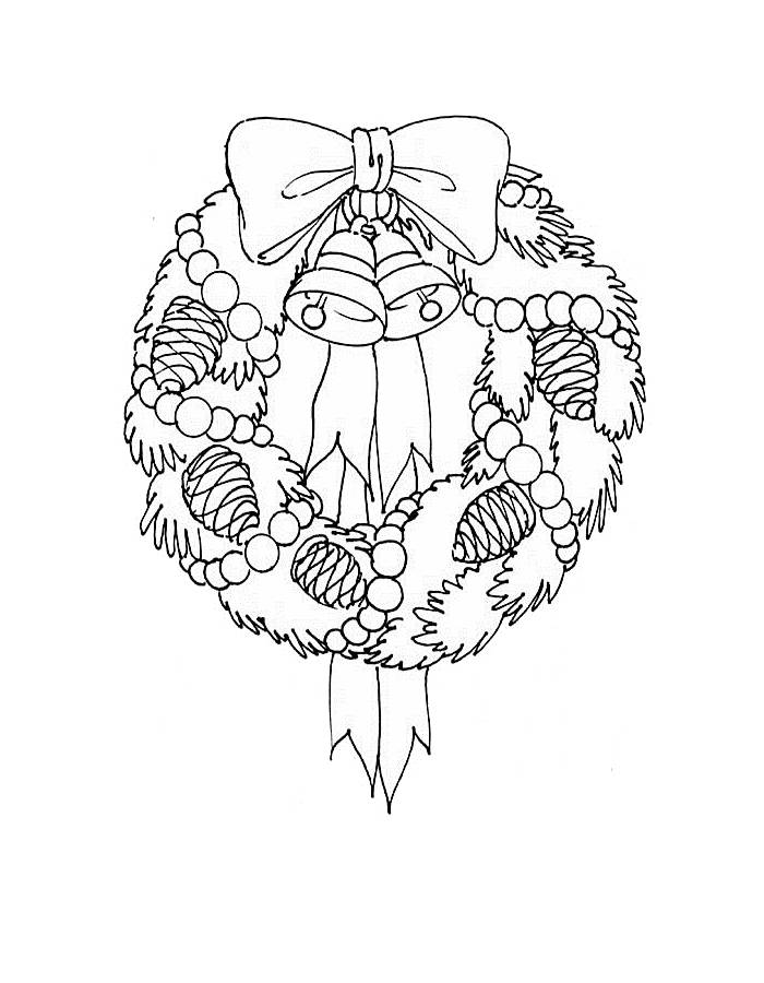 Christmas Wreath Free Outline