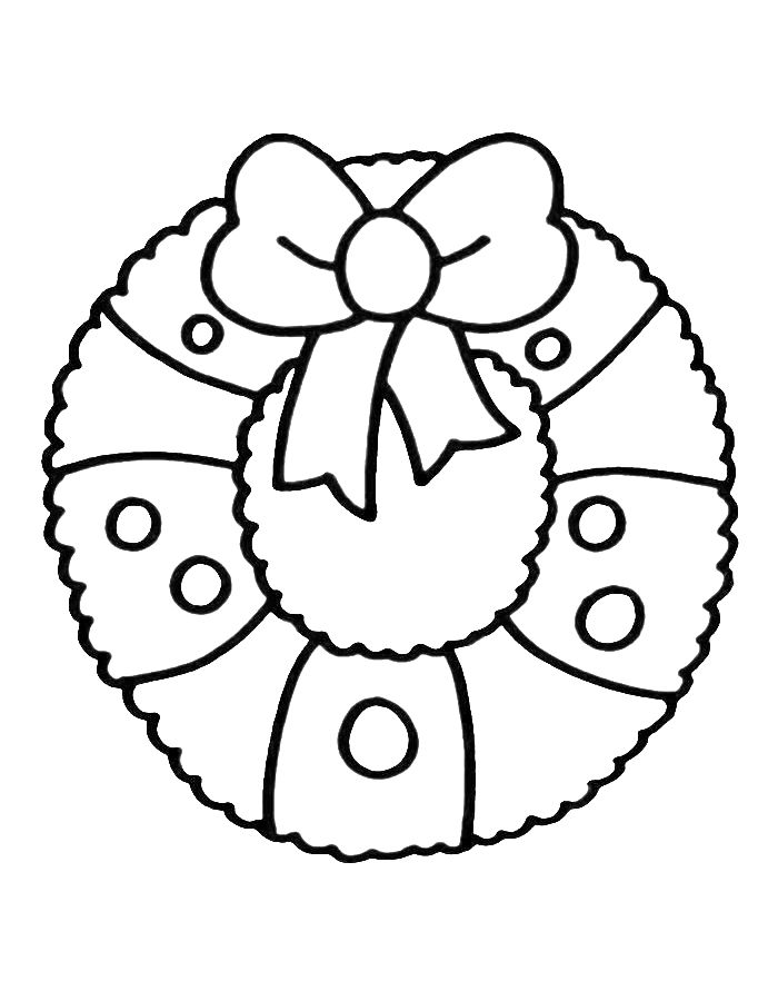 Christmas Wreath Pictures To Color Coloring Page