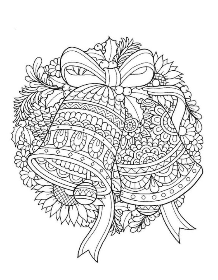 Christmas Zentangle Coloring Page