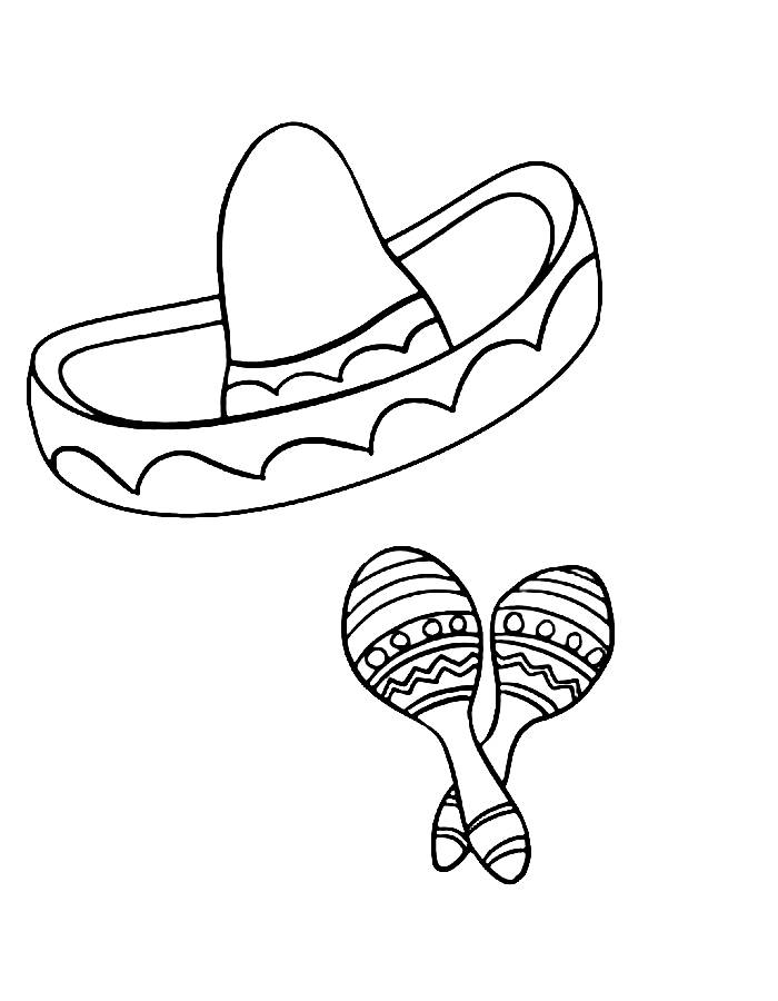 Cinco De Mayo Outline Coloring Page