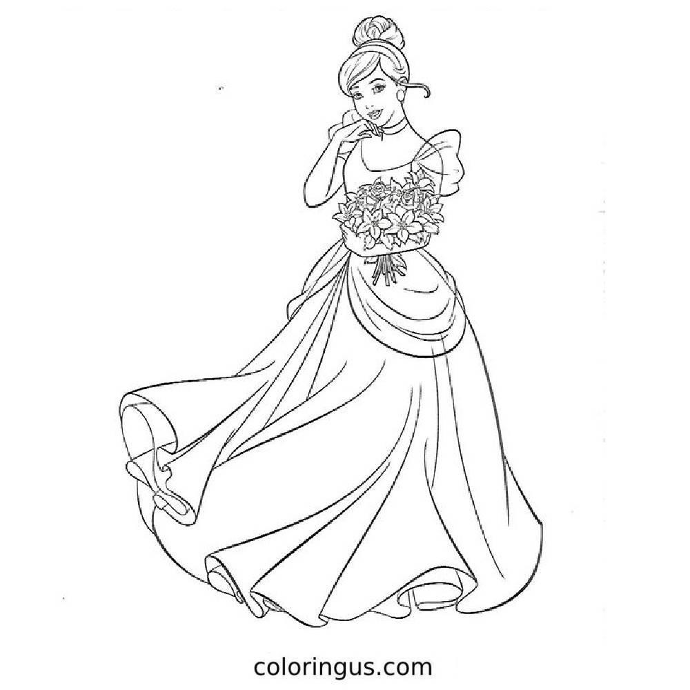 Cinderella Free Coloring Page