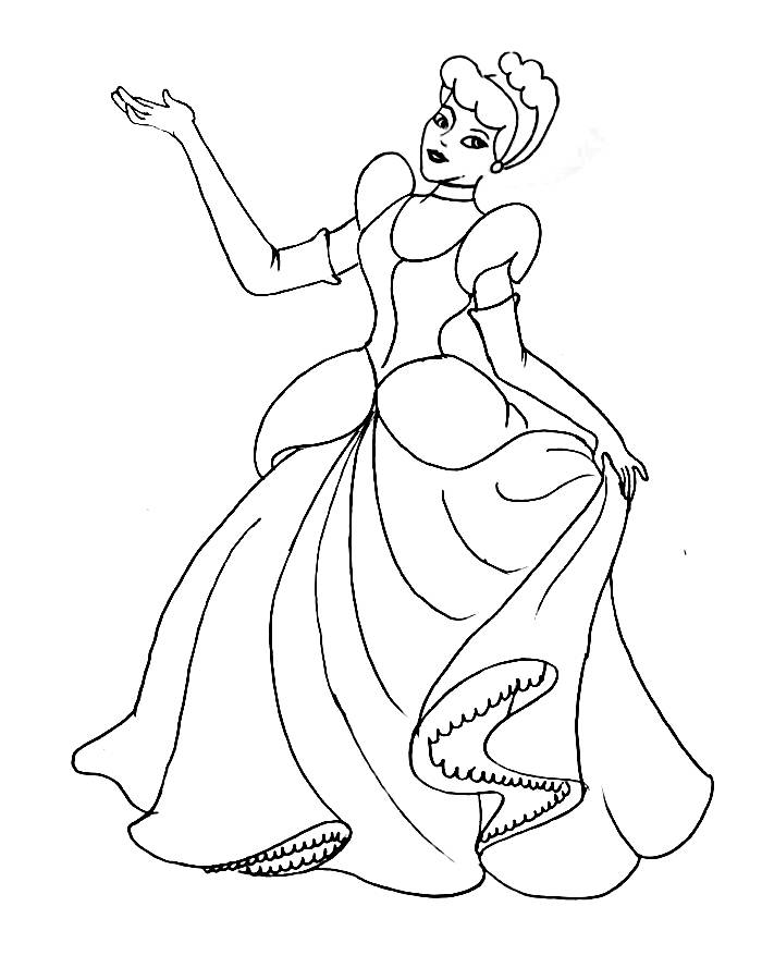 Cinderella Free Printable Coloring Page