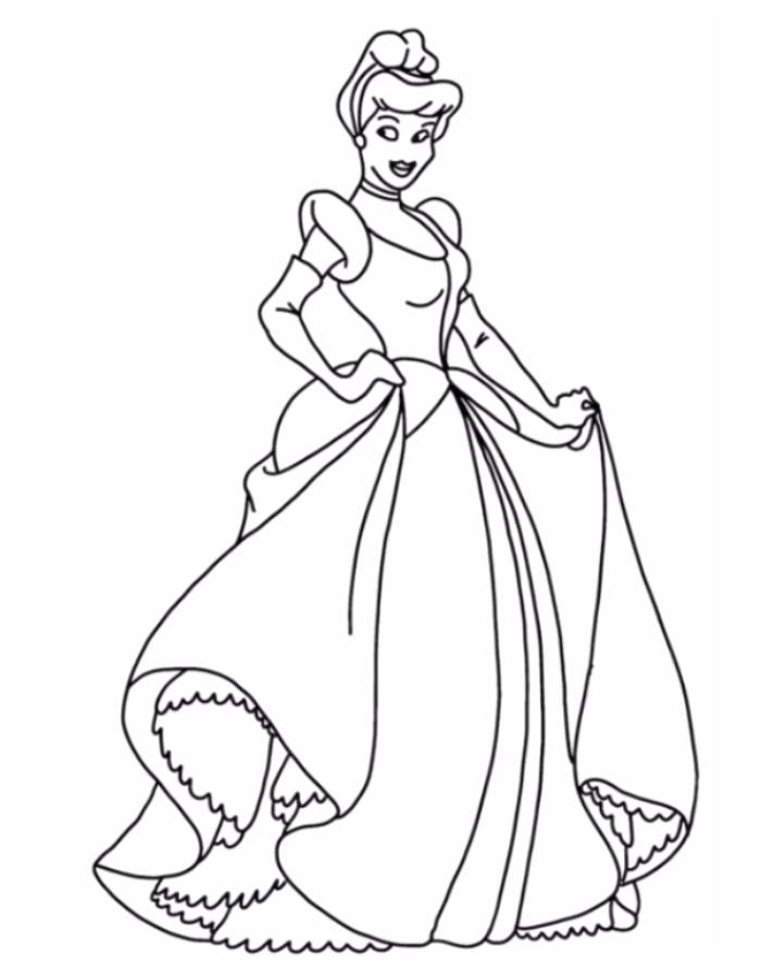 Cinderella Free To Print Coloring Page