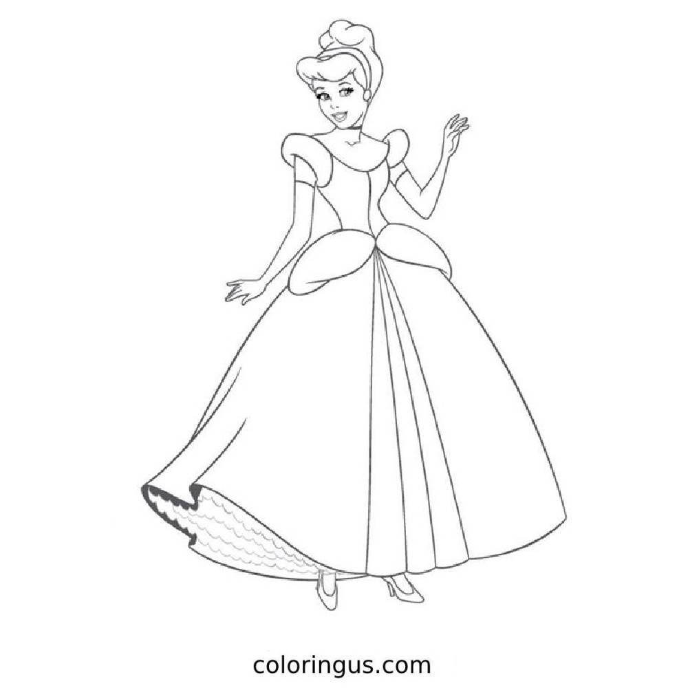 Cinderella Pictures To Colour Coloring Page