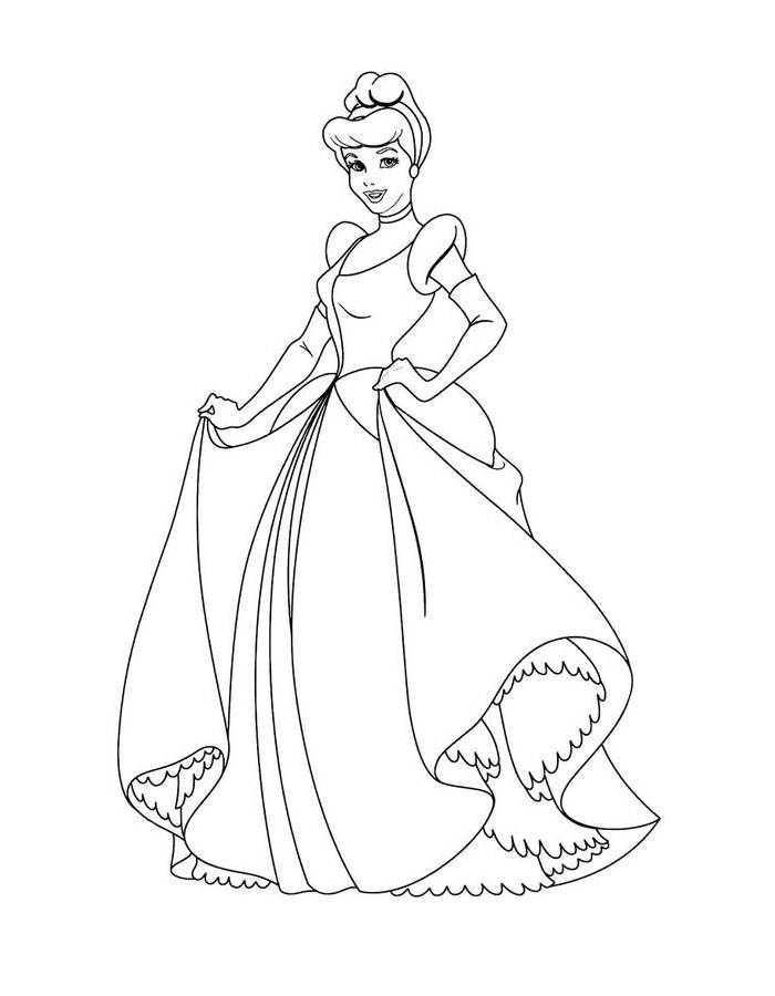 Cinderella Princess For Kids Coloring Page