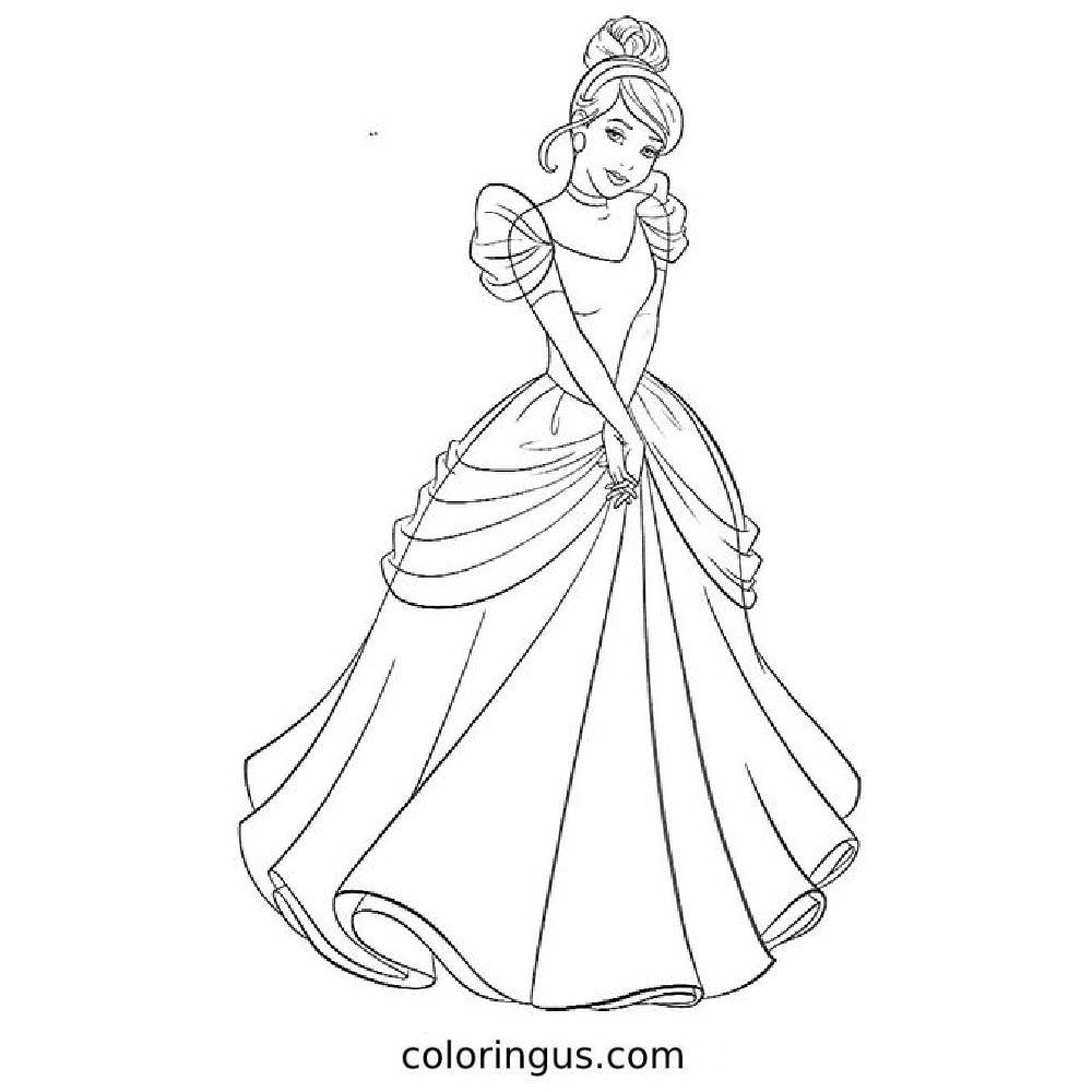 Cinderella Printable Coloring Page