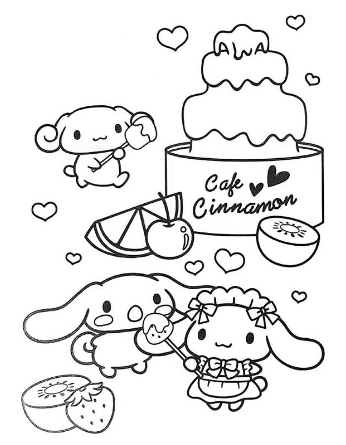 Cinnamoroll drawing coloring page